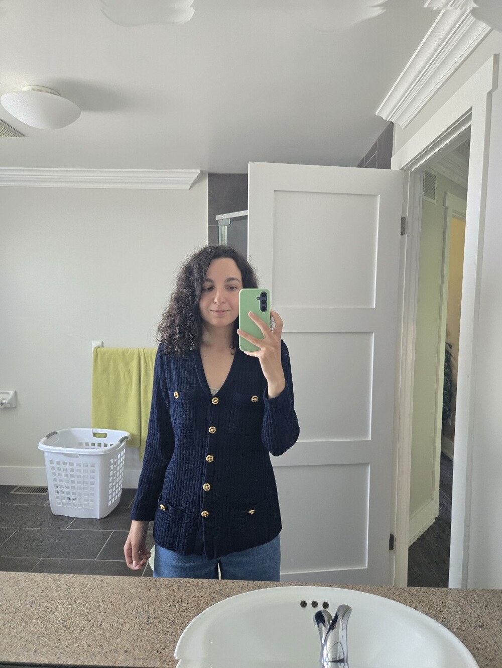 St John Knit Navy Cardigian